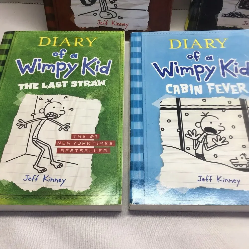 Diary of a Wimpy Kid Book Lot 7 Hardcover Softcover Books Jeff Kinney Dog Days